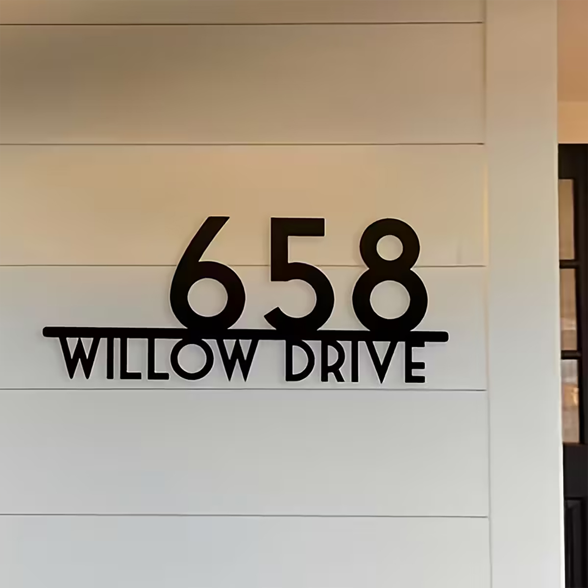Home Office Number - Gepersonaliseerd modern metalen huisnummer, op maat