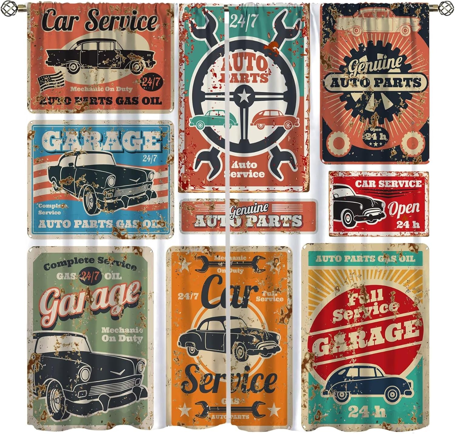 Home Office Shed - Garagegordijnen, Vintage Man Den Repair Garage