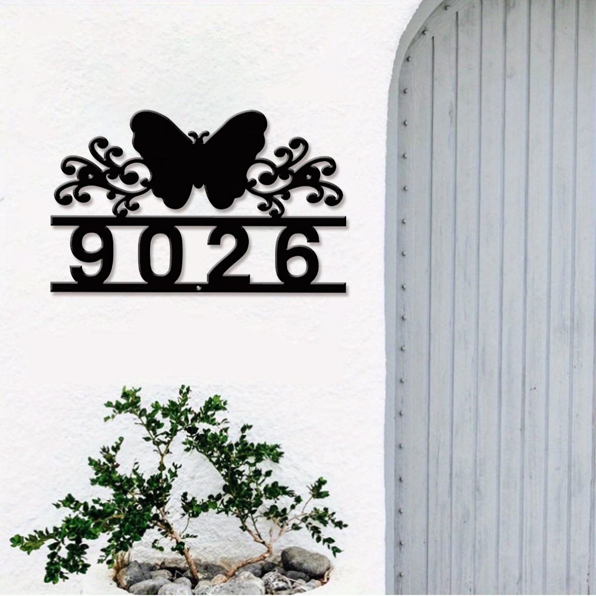 Home Office Number - 1Pc Aangepaste vlinder metalen straatadresnummerbord, ideaal