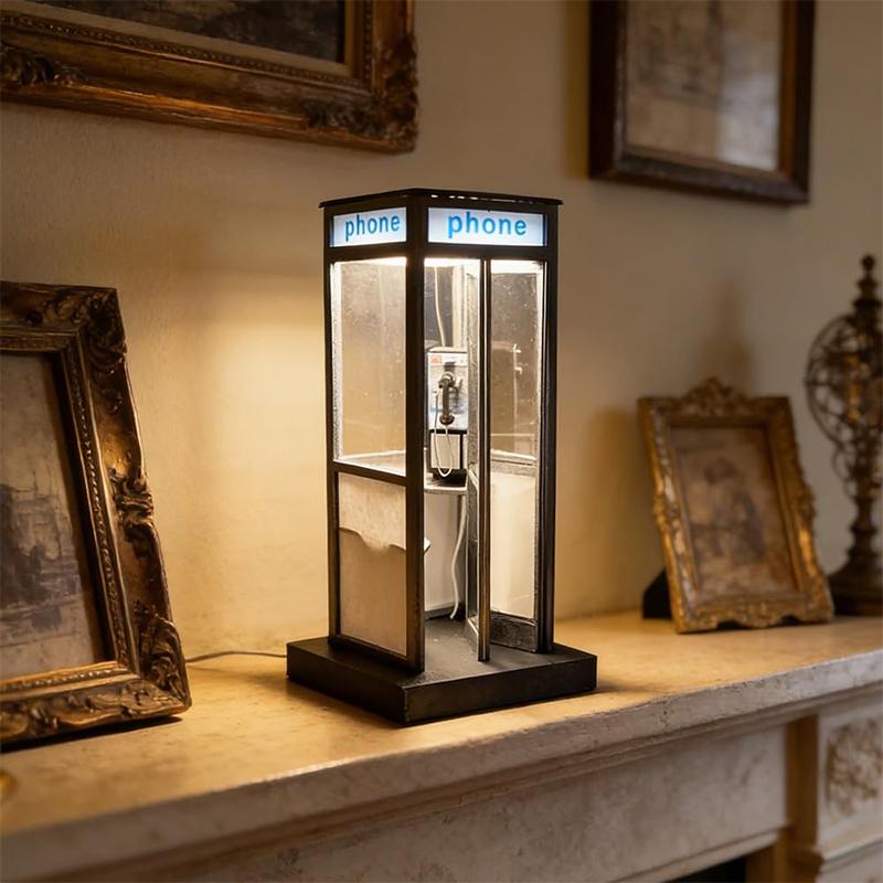 Hoge vintage telefooncel-lamp, - Home Office British recensie en prijs