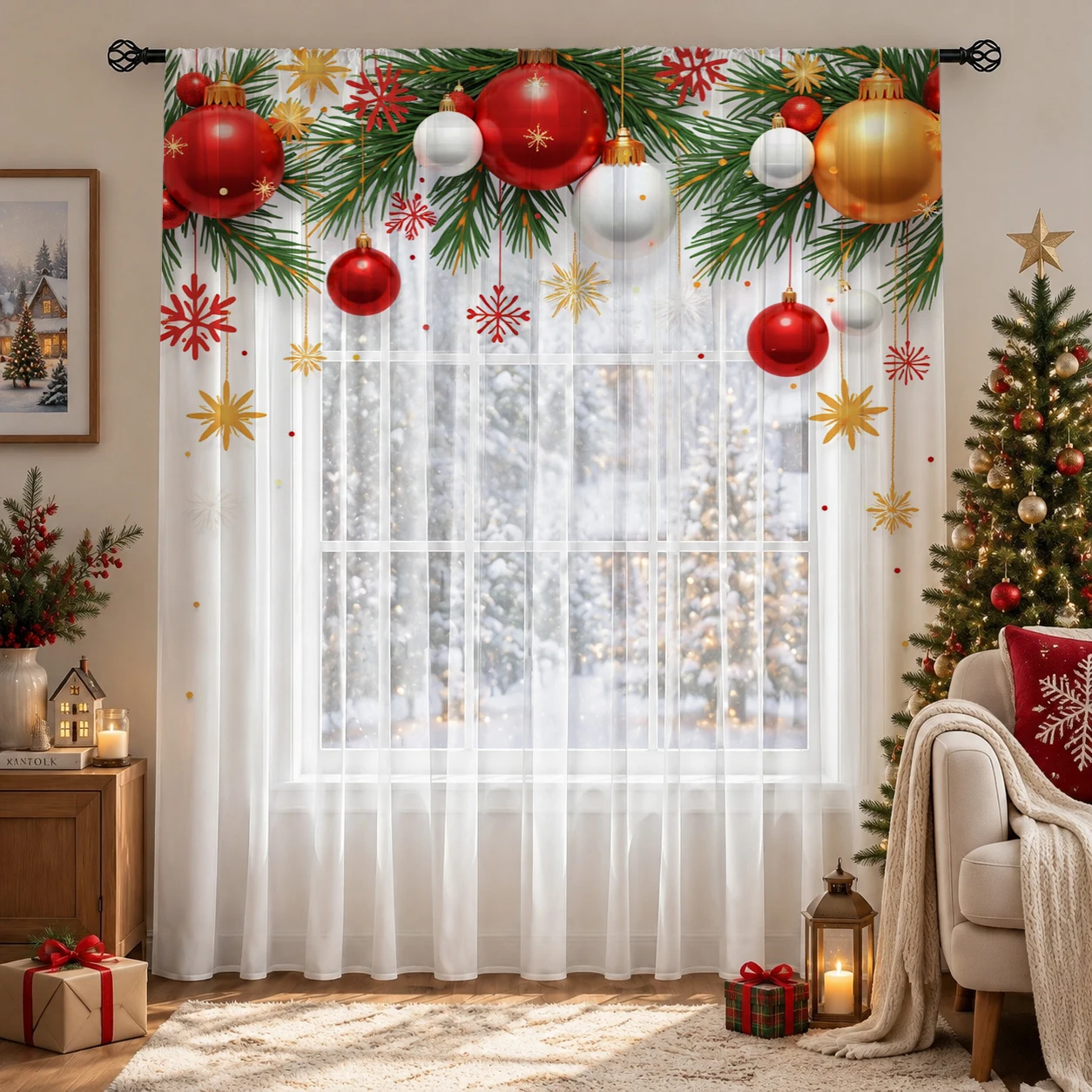 Kerstdag Gradient Sheer Gordij - Home Office With Plants recensie en prijs