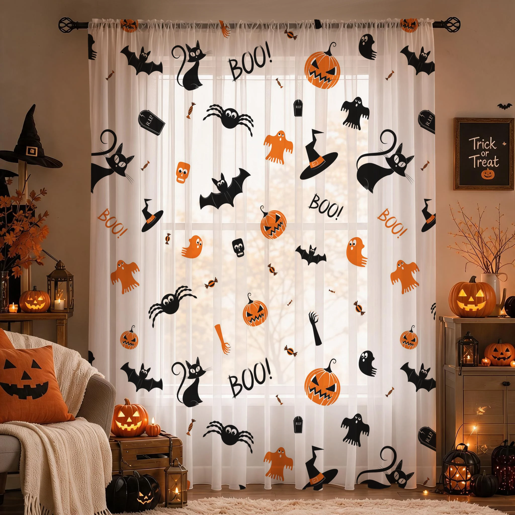 Halloween Festival Sheer Curta - Home Office With Plants recensie en prijs