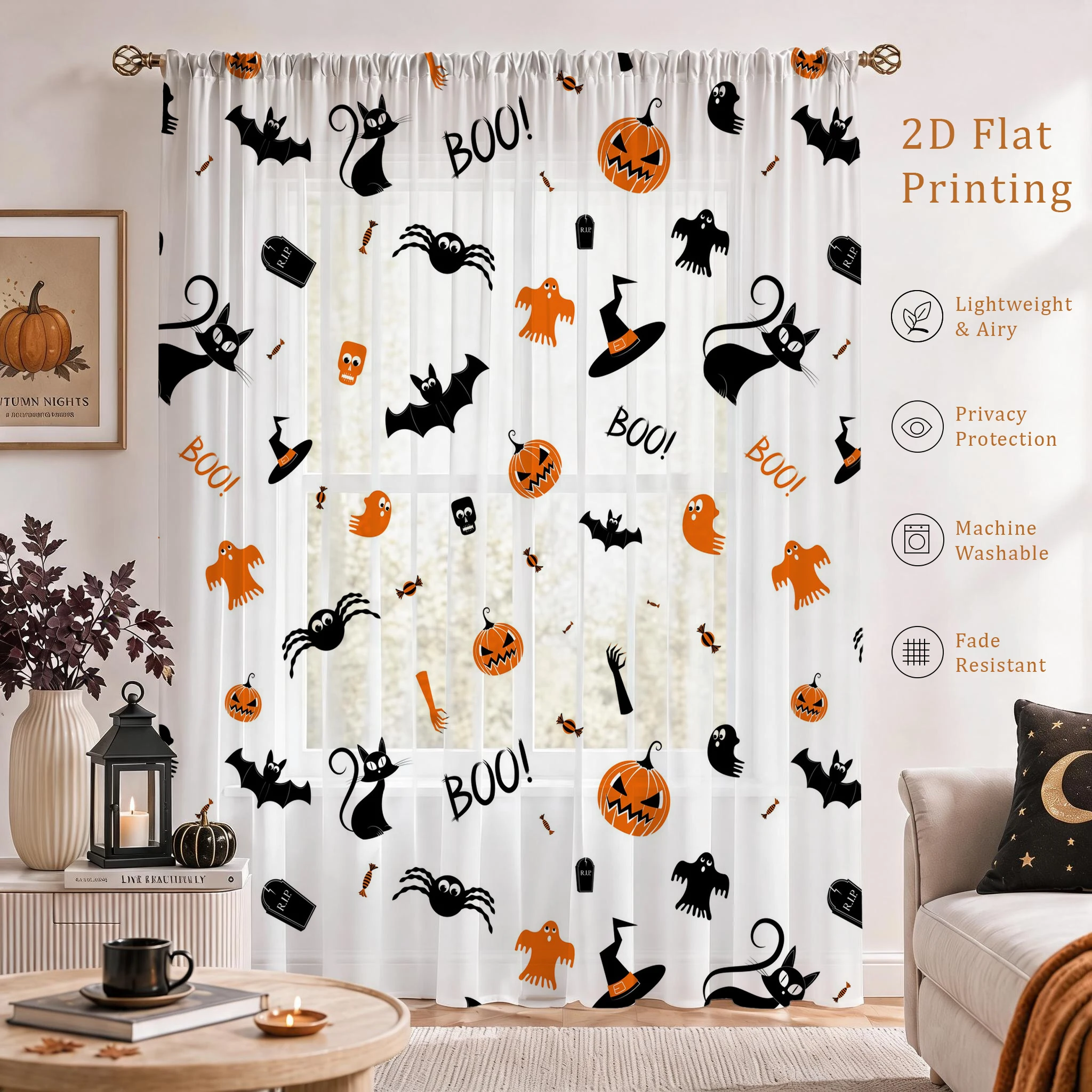 Halloween Festival Sheer Curta - Home Office With Plants recensie en prijs