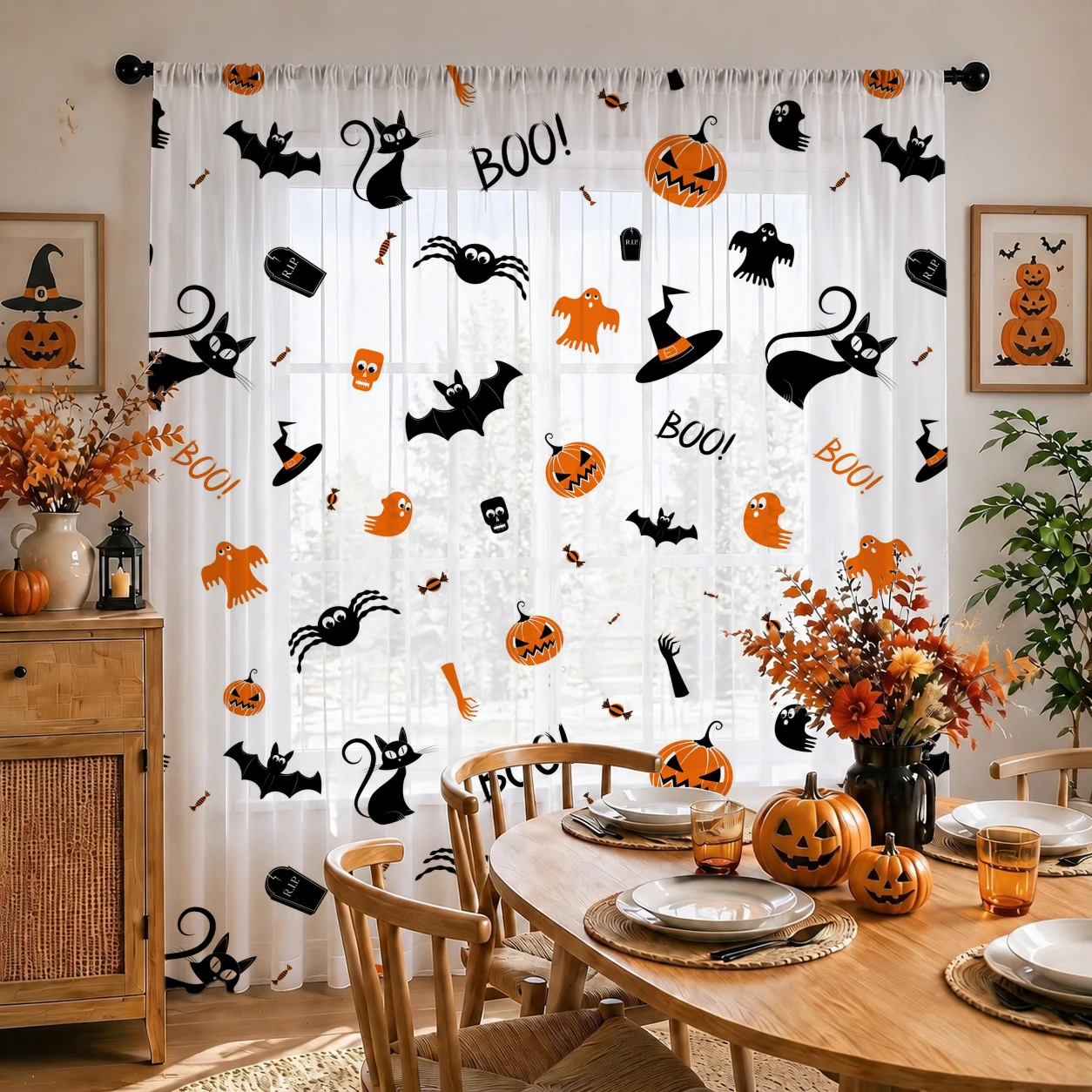 Halloween Festival Sheer Curta - Home Office With Plants recensie en prijs