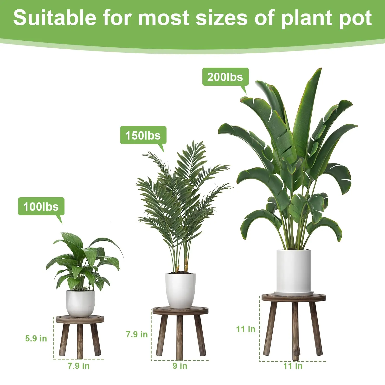 3-delige houten plantenstandaa - Home Office With Plants recensie en prijs