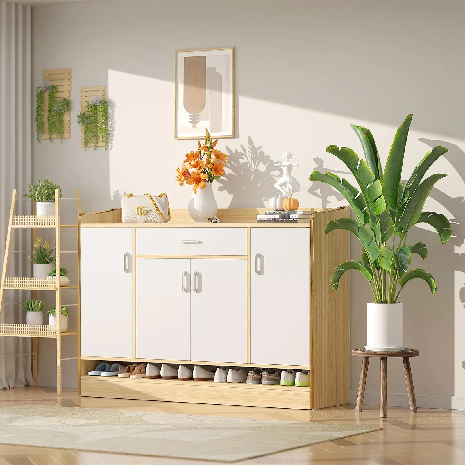 3-delige houten plantenstandaa - Home Office With Plants recensie en prijs