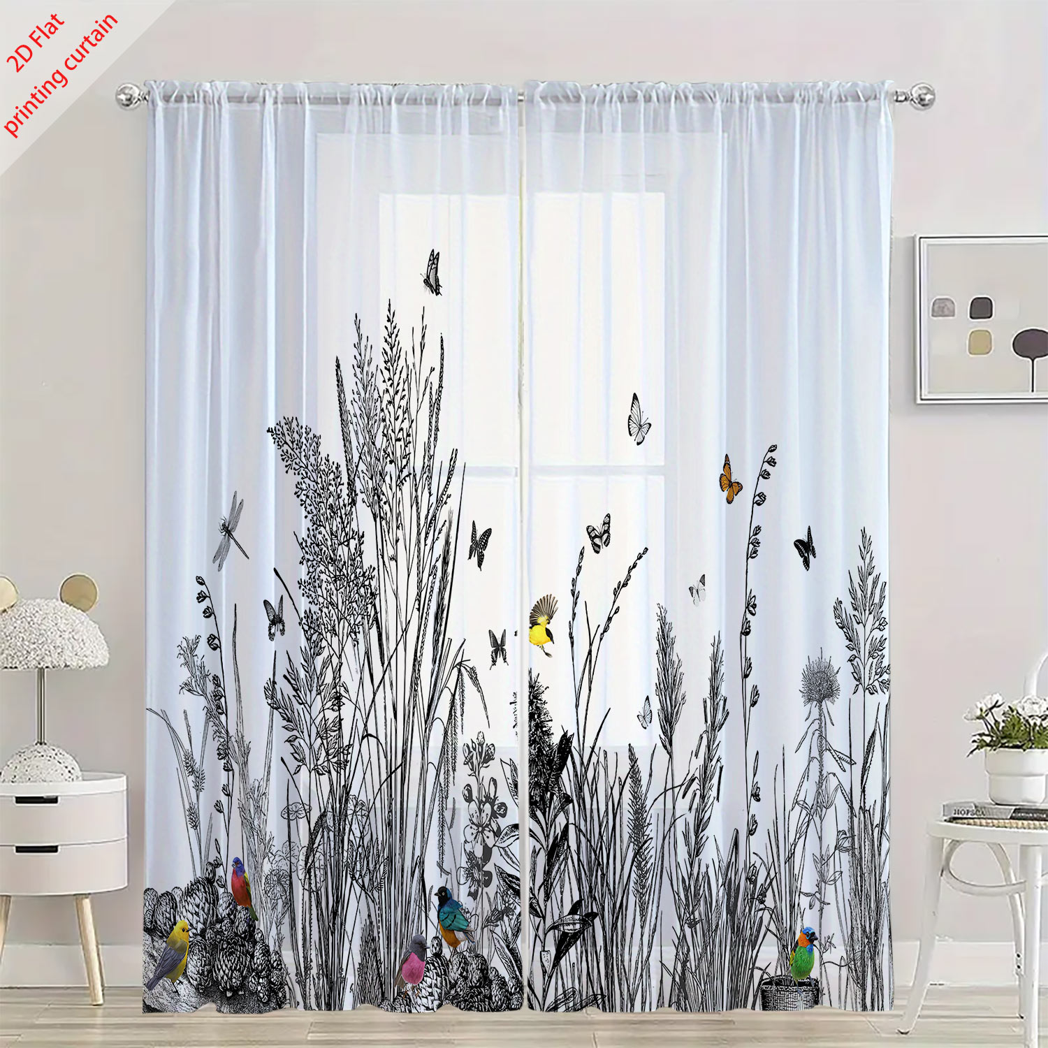 Plantenbedrukt transparant sch - Home Office With Plants recensie en prijs