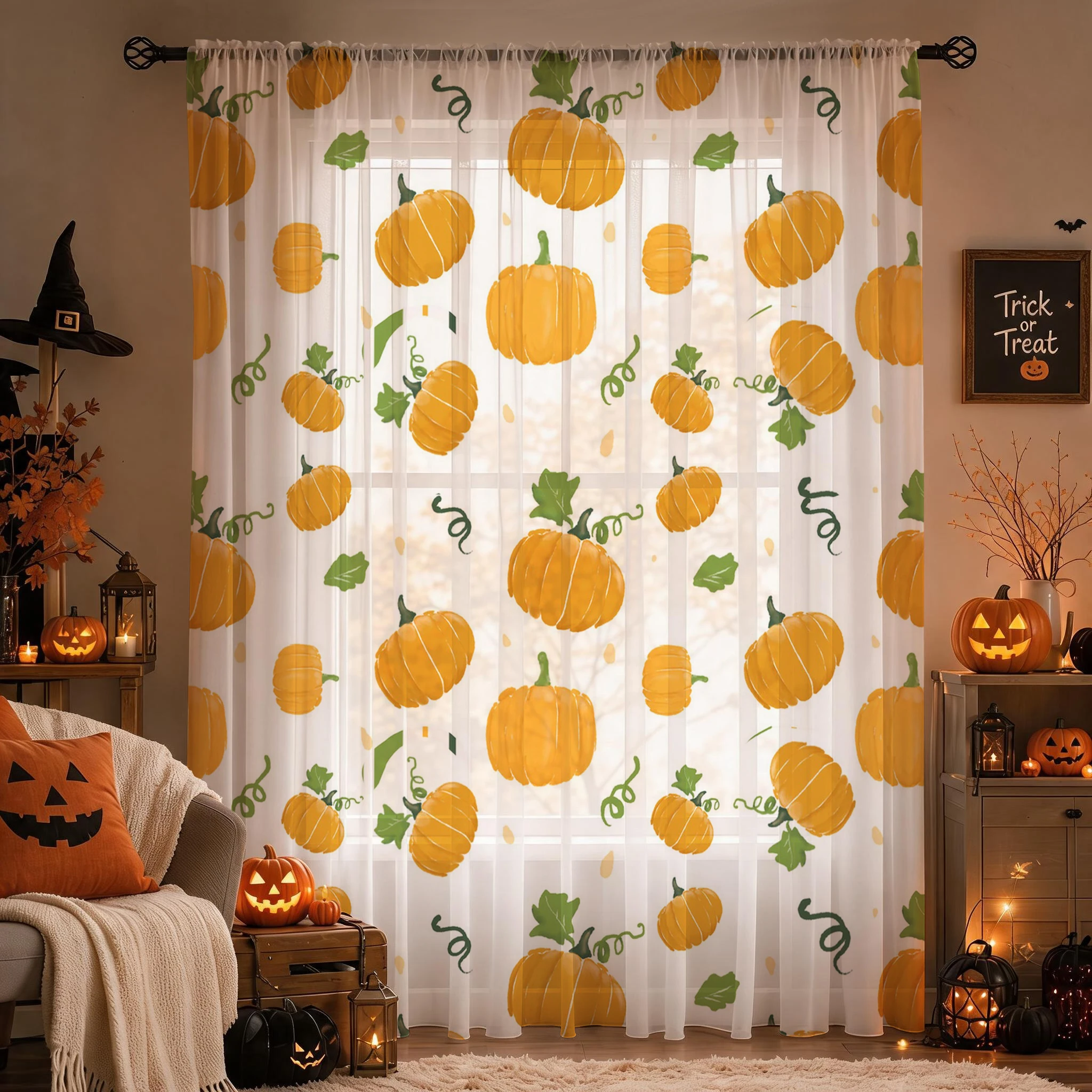Halloween transparante gordijn - Home Office With Plants recensie en prijs