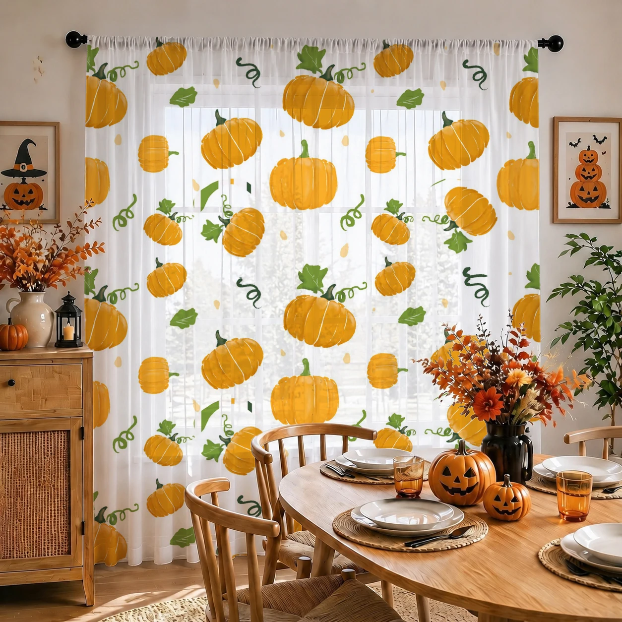 Halloween transparante gordijn - Home Office With Plants recensie en prijs